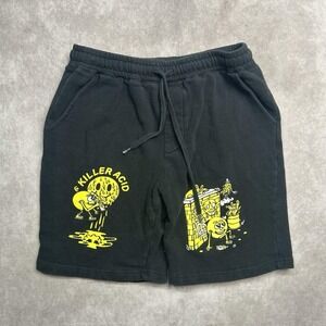 Killer Acid Sweat Shorts Unisex S LSD Peace Trip Black Hippie